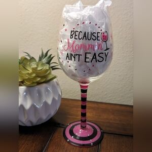 NEW Hand Painted Wine Glass For Moms/Mother's With Rhinestones!
